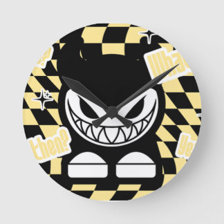 Funny Yellow Labubou-Inspired  Round Clock