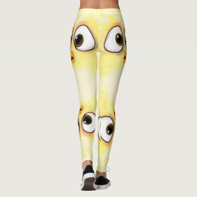 Funny Yellow Leggings Surprised Eyes - Playful (Back)