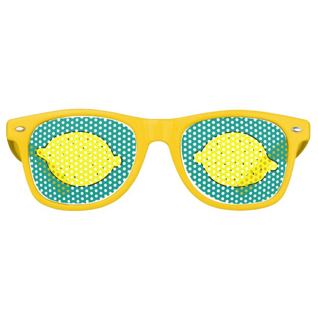 Funny yellow lemon fruit party shades sunglasses (Front)