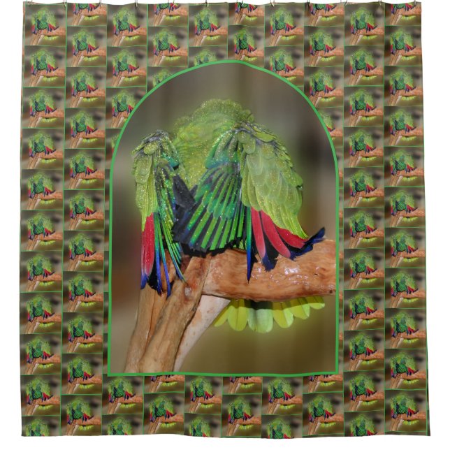 Funny Yellow Naped Amazon Parrot Animal  Shower Curtain (Front)