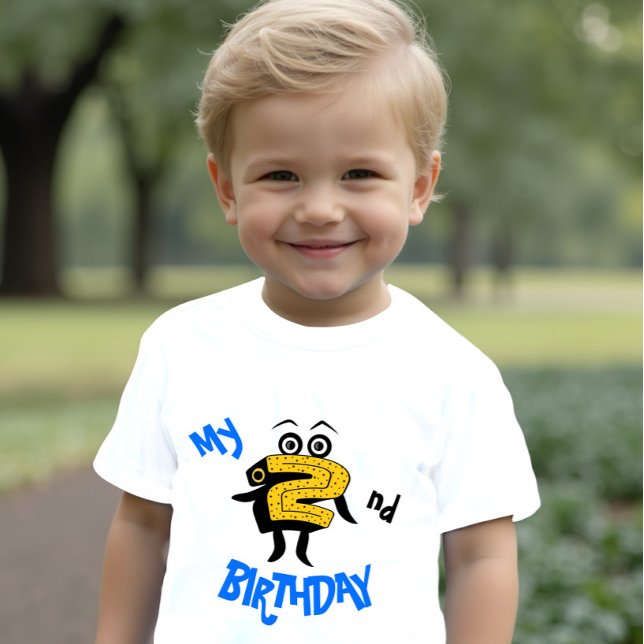 Funny yellow number two baby T-Shirt (Creator Uploaded)