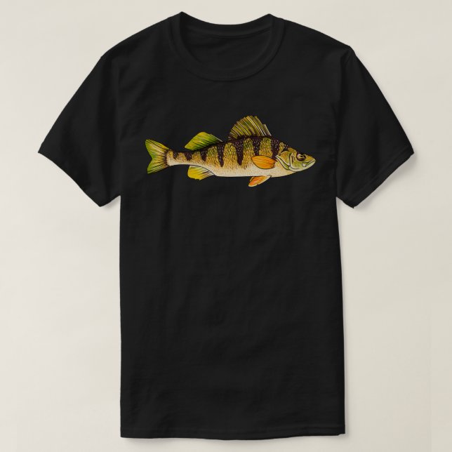 Funny Yellow Perch Fishing Freshwater Fish Angler  T-Shirt (Design Front)