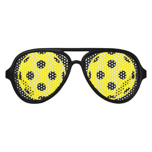 Funny yellow pickleball party shades sunglasses