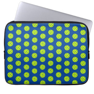 Funny Yellow Pickleball Pattern Laptop Sleeve