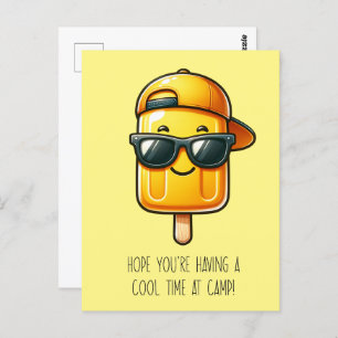 Funny Yellow Popsicle Pun Postcard