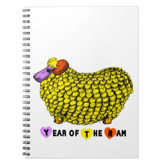 Funny Yellow Ram Chinese Year Zodiac Birthday NotB Notebook