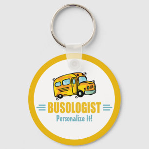 Funny Yellow School Bus Driver Humorous Key Ring