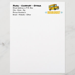Funny Yellow School Bus Driver Humourous Personalized Letterhead