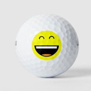 Funny Yellow Smiling Laughing Emoji Golf Balls