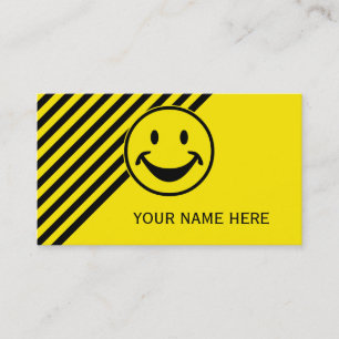 Funny yellow & stripes + your backg. & idea business card