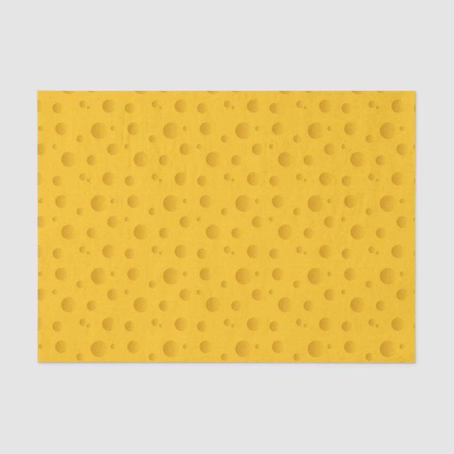Funny yellow swiss cheese holes pattern gift tissue paper (Front)