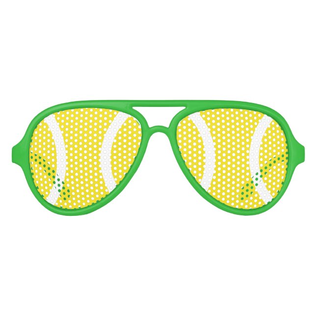 Funny yellow tennis ball party shades (Front)