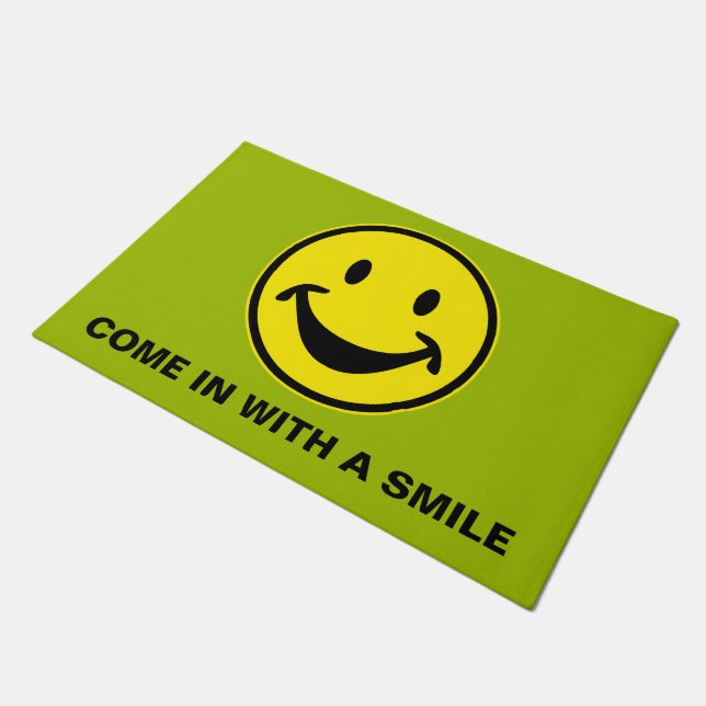 Funny yellow + your backg. & ideas doormat (Angled)