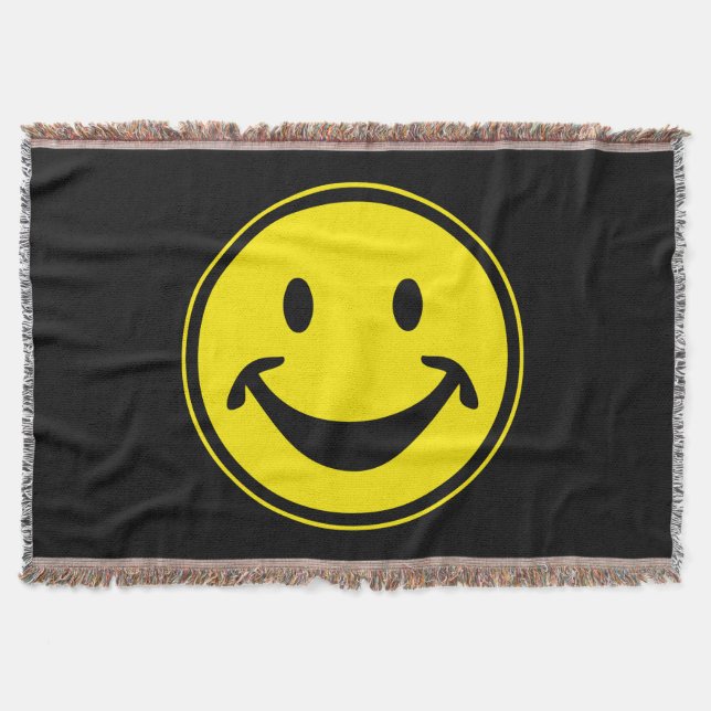 Funny yellow + your backg. & ideas throw blanket (Front)
