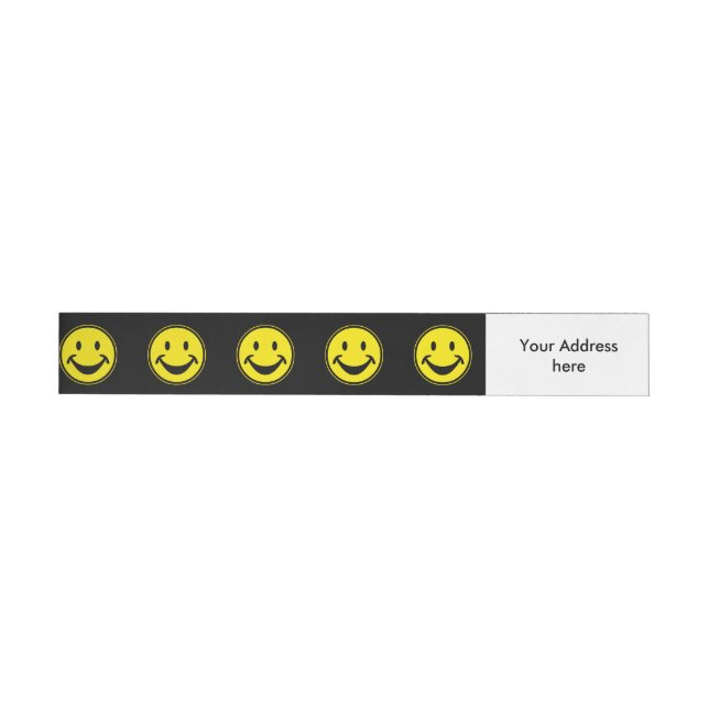 Funny yellow + your backg. & ideas wraparound address label (Individual)