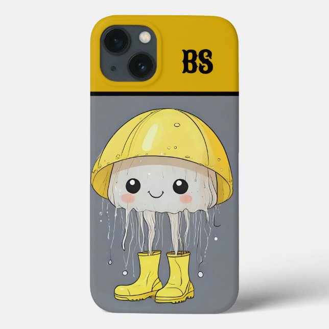 Funny Yellyfish in Rain Boots – Beach Humour Case-Mate iPhone Case (Back)