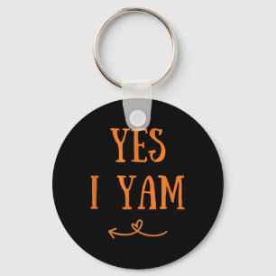 Funny Yes I Yam Thanksgiving Fall Harvest Couple M Key Ring
