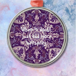 Funny yet Elegant Christmas Gifts for Hairdressers Metal Ornament