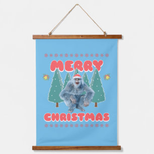Funny Yeti - Merry Christmas Hanging Tapestry