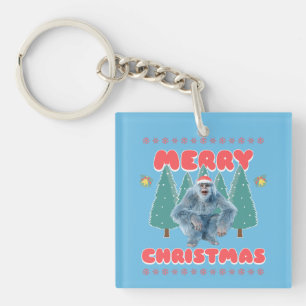 Funny Yeti - Merry Christmas Key Ring
