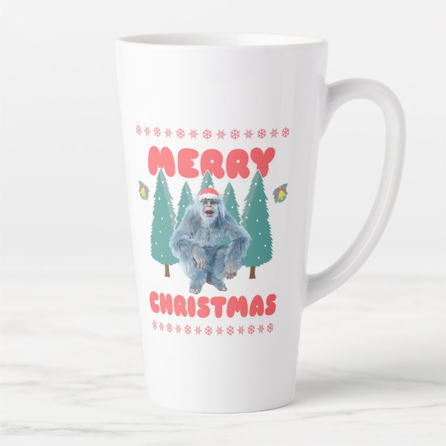 Funny Yeti - Merry Christmas Latte Mug (Right)
