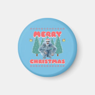 Funny Yeti - Merry Christmas Magnet