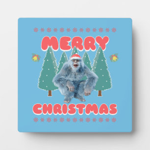 Funny Yeti - Merry Christmas Plaque