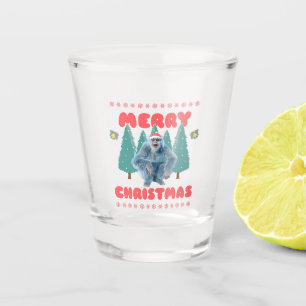 Funny Yeti - Merry Christmas Shot Glass
