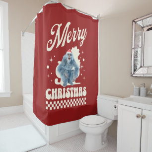 Funny Yeti - Merry Christmas Shower Curtain