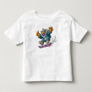 Funny Yeti Snowboarding Toddler T-Shirt