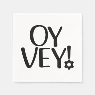 Funny Yiddish Phrase - Oy Vey, Jewish Holiday Gift Napkin