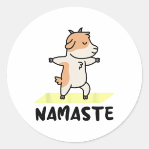 Funny Yoga Animal Designs - Namaste - Cute Goat Do Classic Round Sticker