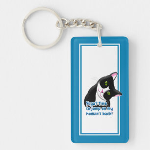 Funny Yoga Cat Key Ring