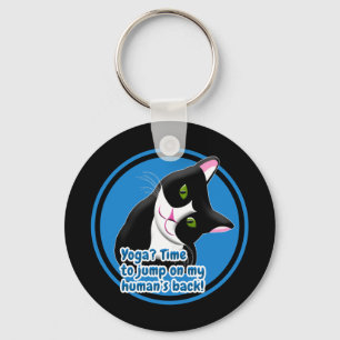 Funny Yoga Cat Key Ring