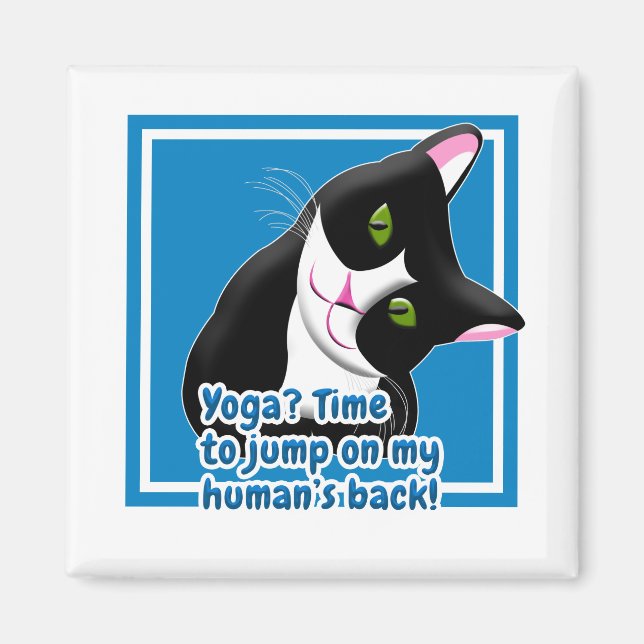 Funny Yoga Cat Magnet (Front)
