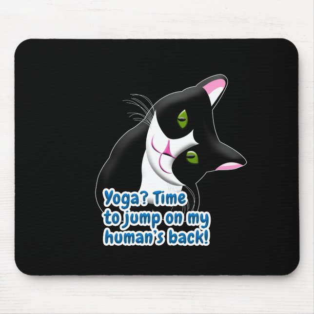 Funny Yoga Cat Mouse Pad (Front)