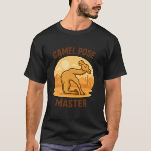 Funny Yoga Desert Animal Camel Pose Master Pun Med T-Shirt