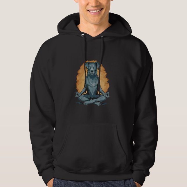 Funny Yoga Dog Black Mouth Cur T-Shirt Hoodie (Front)