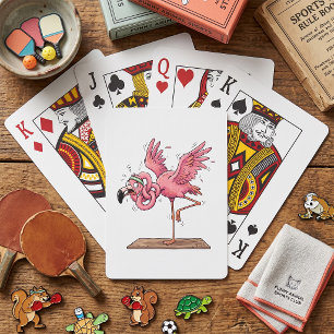 Funny Yoga Flamingo Workout Fail Playing Cards