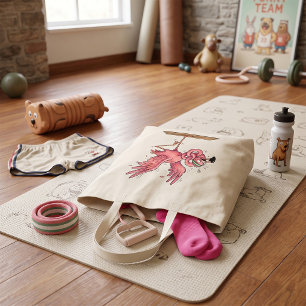 Funny Yoga Flamingo Workout Fail Tote Bag