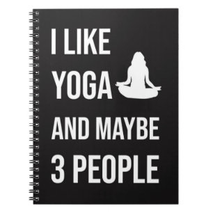 Funny Yoga Gifts Humour Girly Typography Trendy Notebook