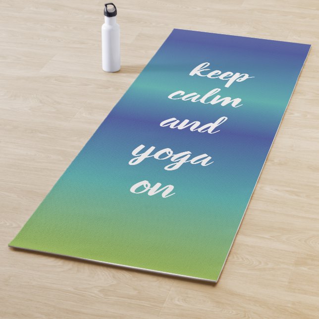 Funny Yoga Keep Calm Blue Green Serenity Mat (In Situ)