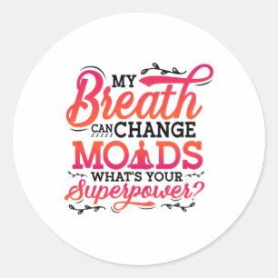 Funny Yoga Meditation Breathwork _6 Classic Round Sticker