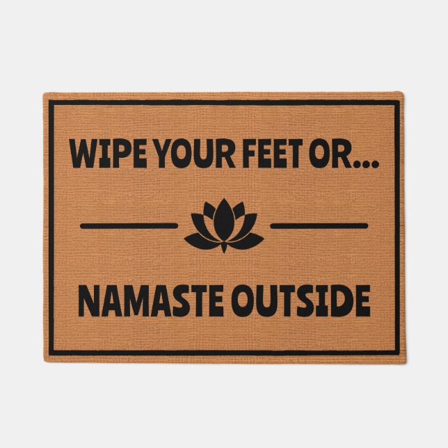 Funny Yoga Namaste Zen Humour Rustic Minimalist Doormat (Front)
