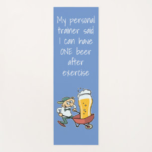 Funny Yoga Only One Beer Personal Trainer Cartoon Mat