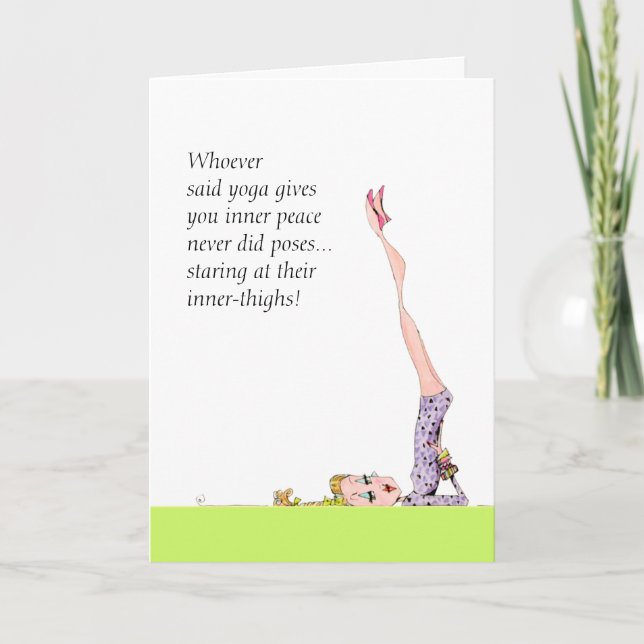 funny yoga pose card suitable for framing! (Front)