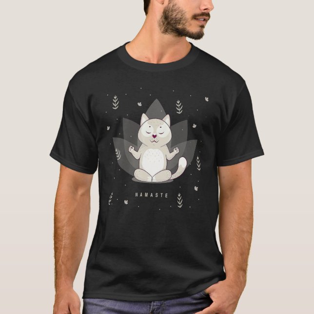 Funny Yoga pose meditation raccoon namaste lotus m T-Shirt (Front)