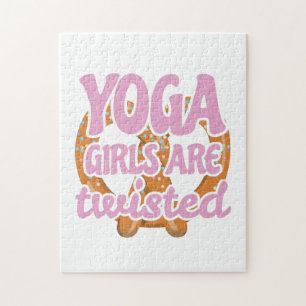 Funny Yoga Quote Gift Yoga Girls Are Twisted Gift Jigsaw Puzzle