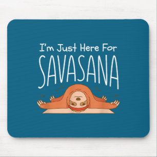 Funny Yoga Savasana Sloth Se Namaste Quote Mouse Pad