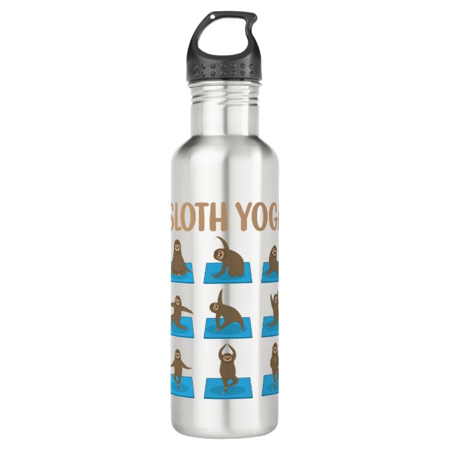 Funny Yoga Sloth Lovers - Meditation Lovers 710 Ml Water Bottle (Front)